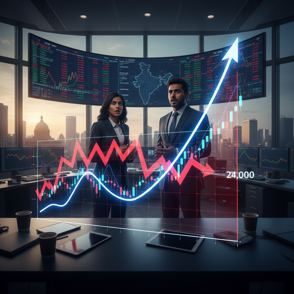 Market Reversal Shock: Nifty Fails at 24,000 as Profit — TradeMine AI